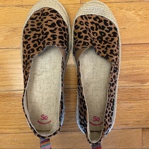 SO Leopard Cheetah Print Slip On Slide Women’s Shoes